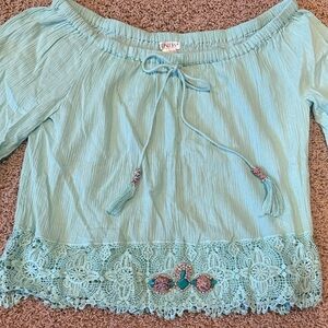 Light Green Off-Shoulder Top